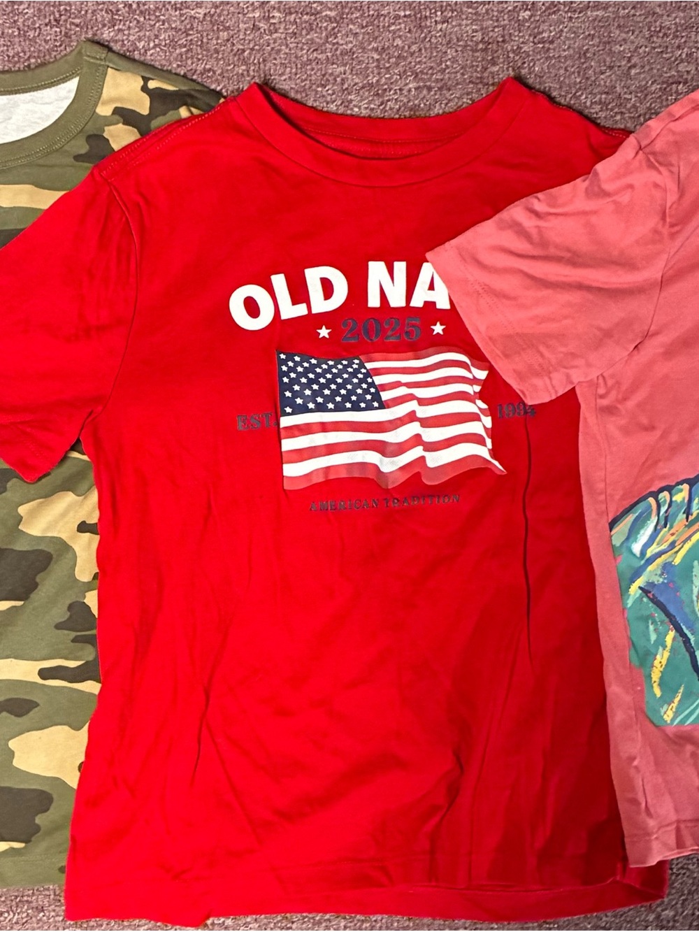 wonder nation Red Short-Sleeve Tee with Flag Graphic